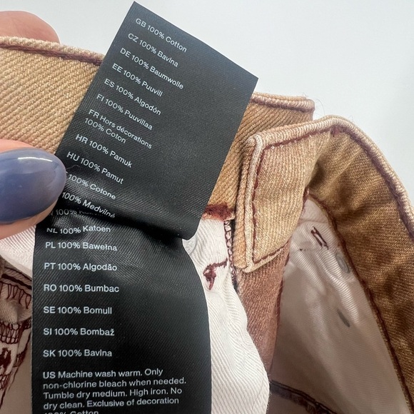 Weekday Rowe Blurred High Waisted Straight Leg Abstract Jeans - Picture 8 of 8